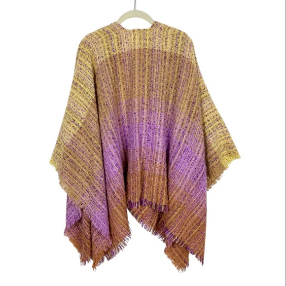 J. Jill Poncho Shawl Fringe Open Front Size XL-3X - Picture 2 of 6